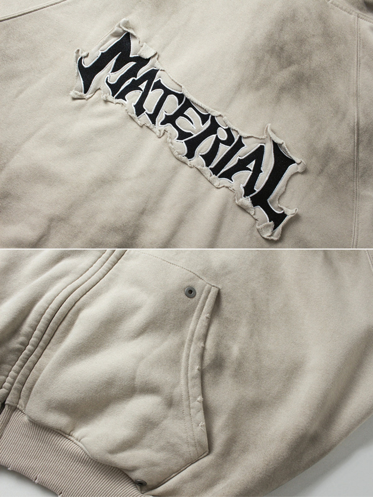 MATERIAL - Oversized Graphic Zip Up Hoodie | TEENWEAR.EU