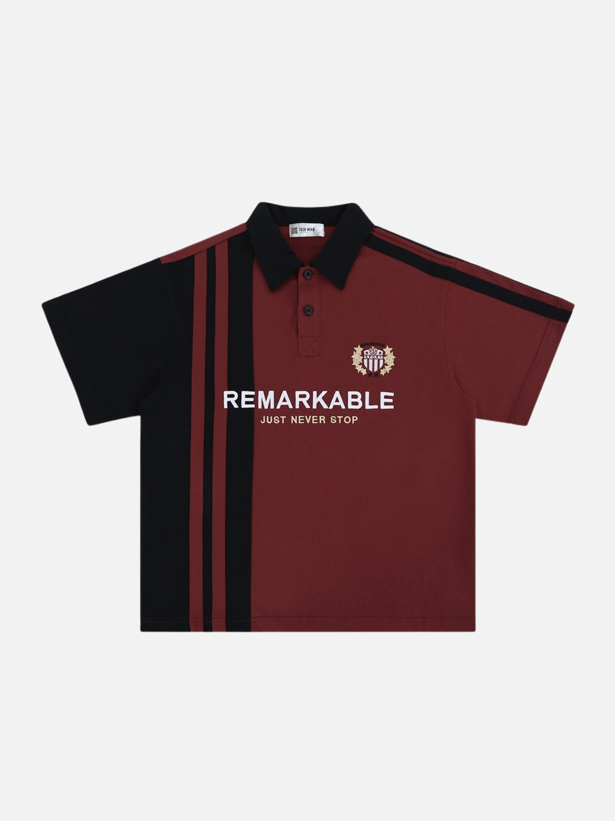 REMARKABLE - Oversized Print Polo Shirt Red | TEENWEAR.EU