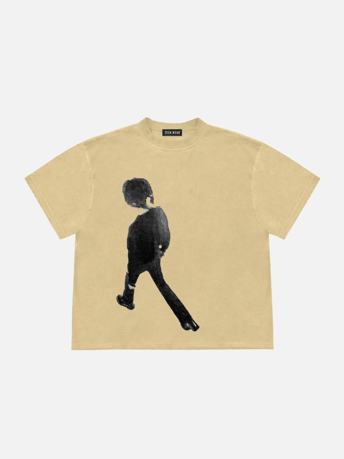 TASKER - Regular Print T-Shirt Beige | TEENWEAR.EU