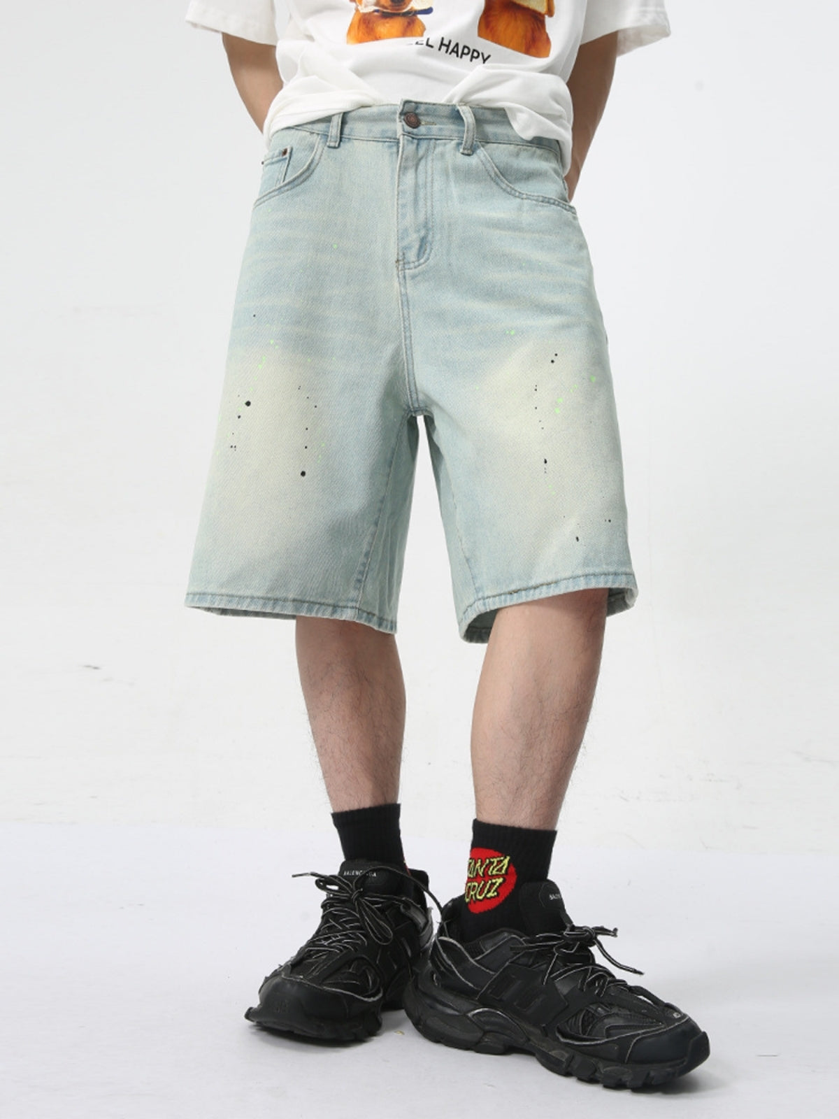 SPLASHED - Regular Denim Graphic Shorts | TEENWEAR.EU