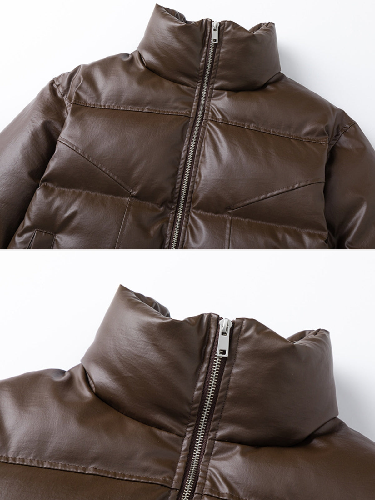 CHOKO – Leather Basic Puffer Jacket