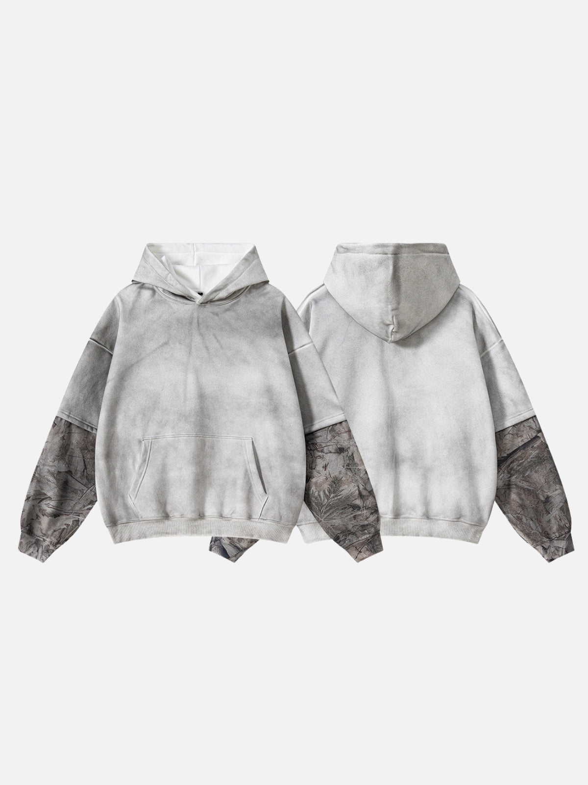 RUKHAV - Washed Camo Sleeve Basic Hoodie | TEENWEAR.EU