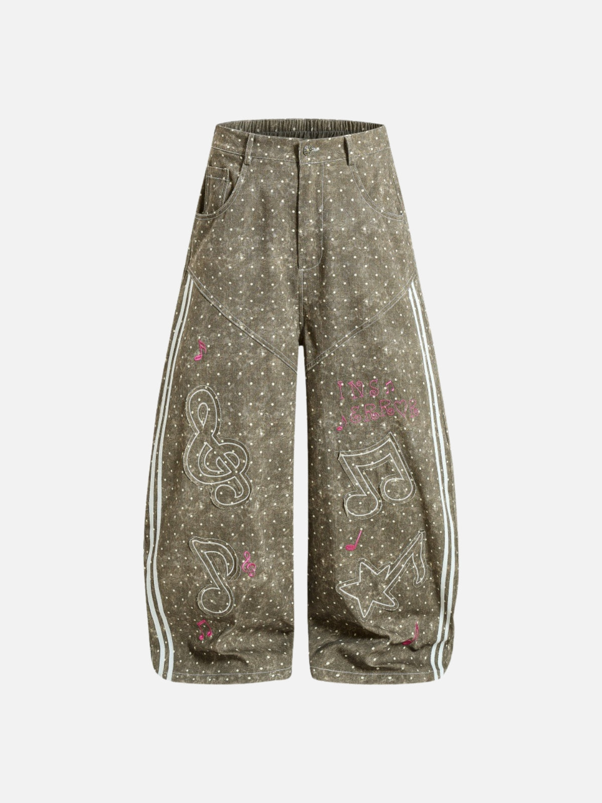 MUSICO - Baggy Graphic Jeans Brown | Teenwear.eu