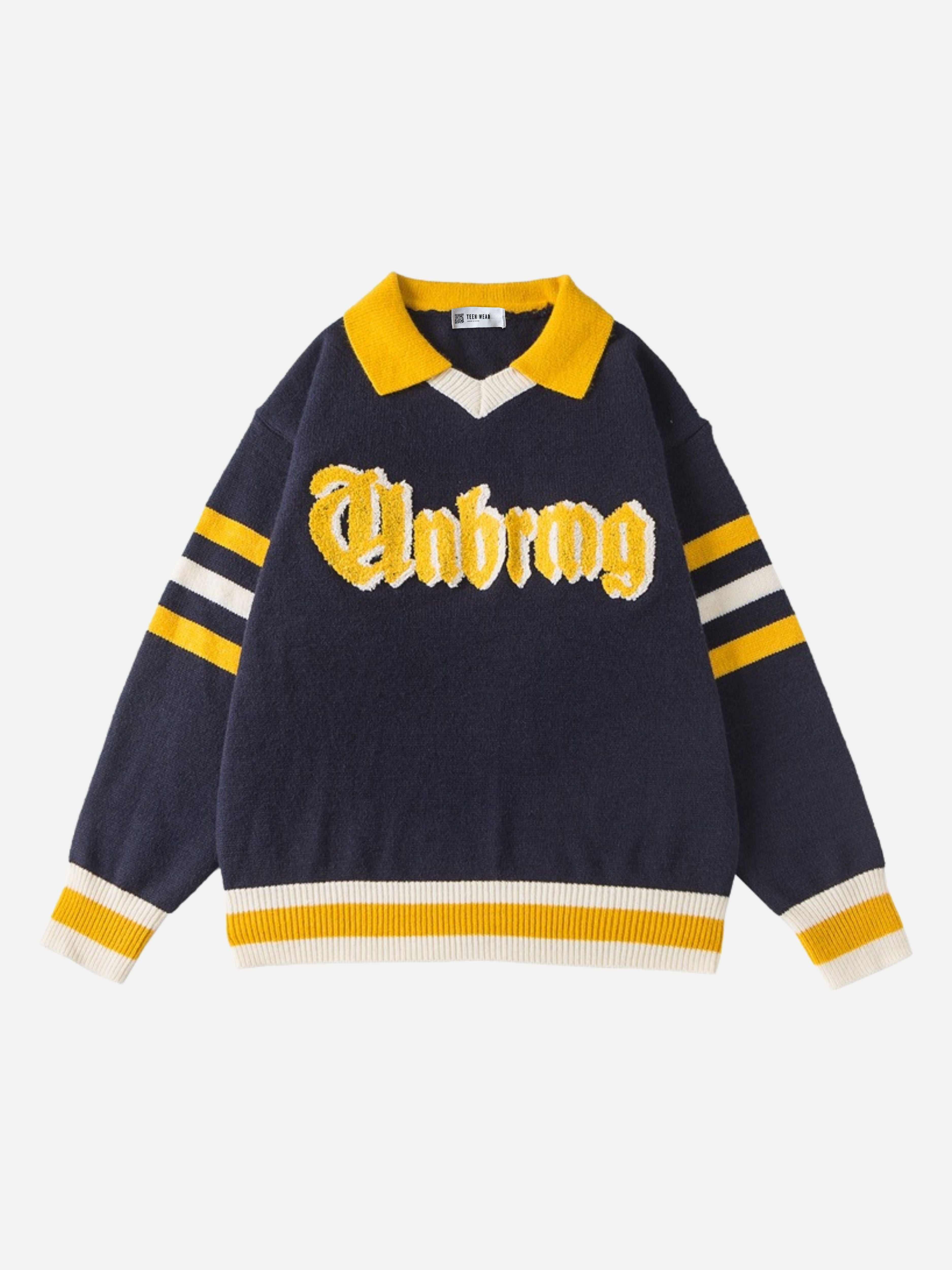 CHNBRMG - Oversized Graphic Sweater Jersey Blue | TEENWEAR.EU