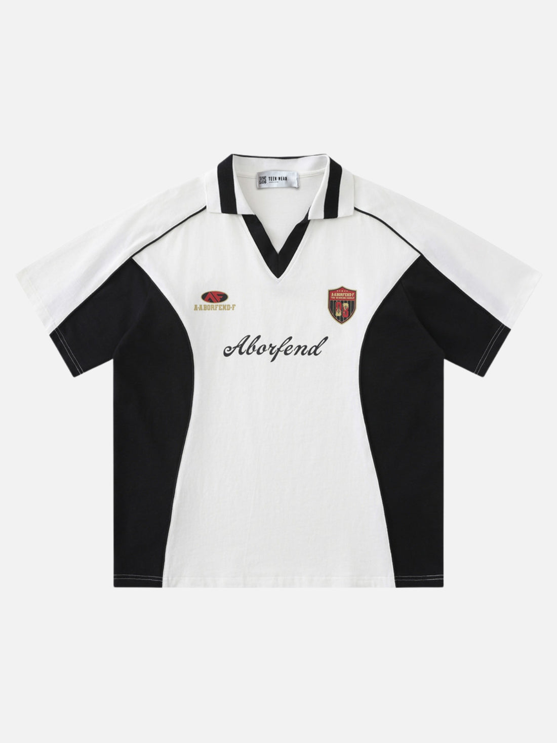 ABORFEND - Oversized Graphic Polo Shirt White | Teenwear.eu