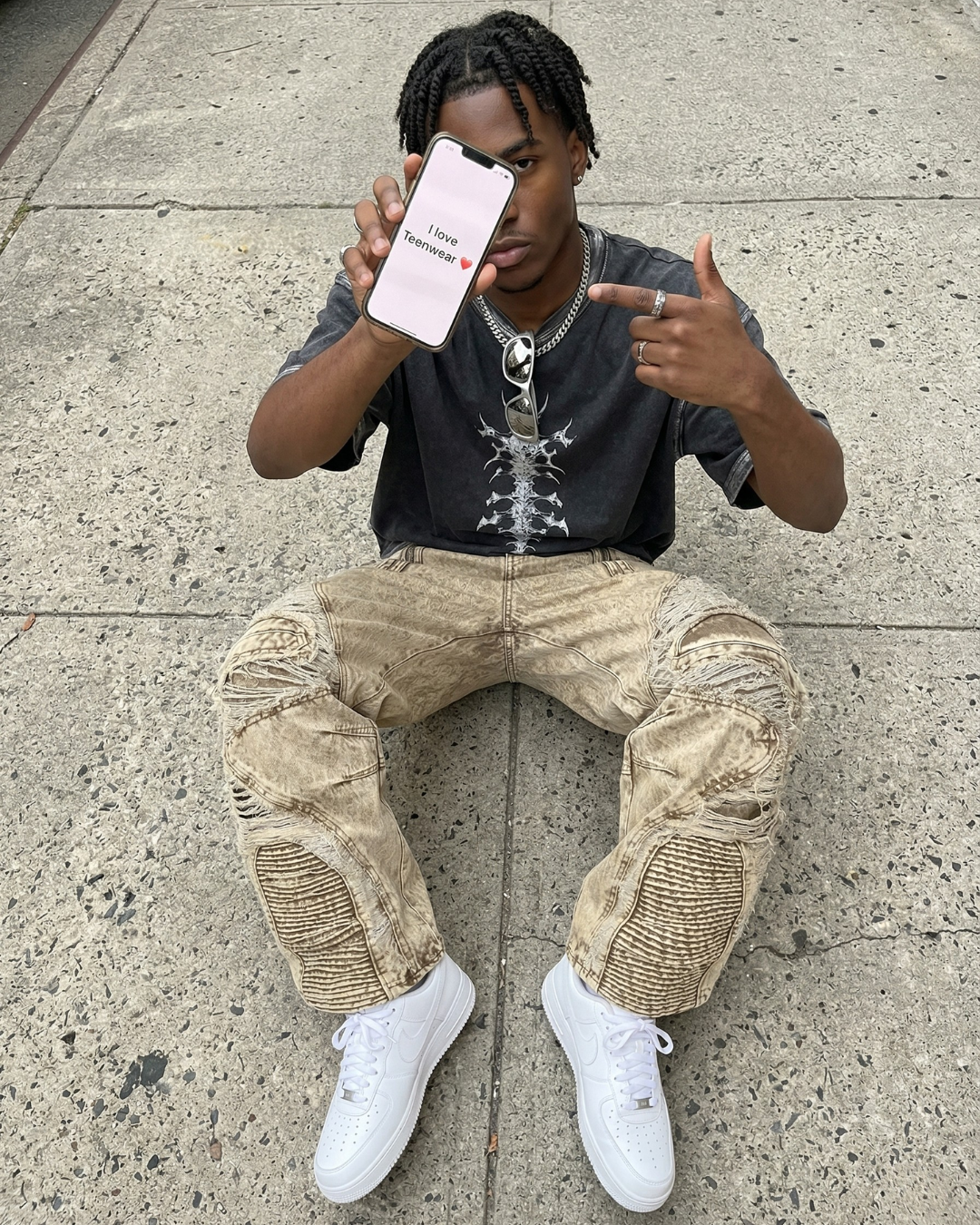 VERTEBRAX - Boxy Fit Print T-shirt Black | Teenwear.eu