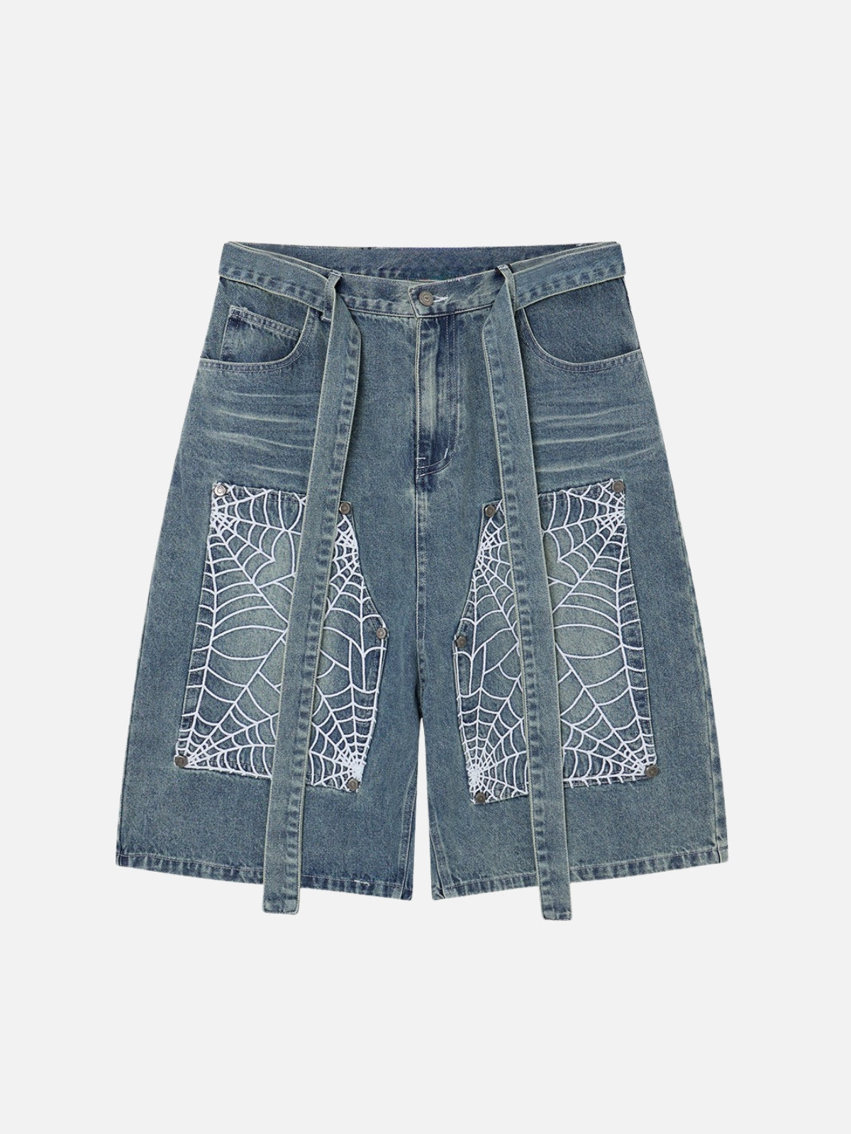 SPIDERO - Baggy Graphic Jorts Blue | Teenwear.eu