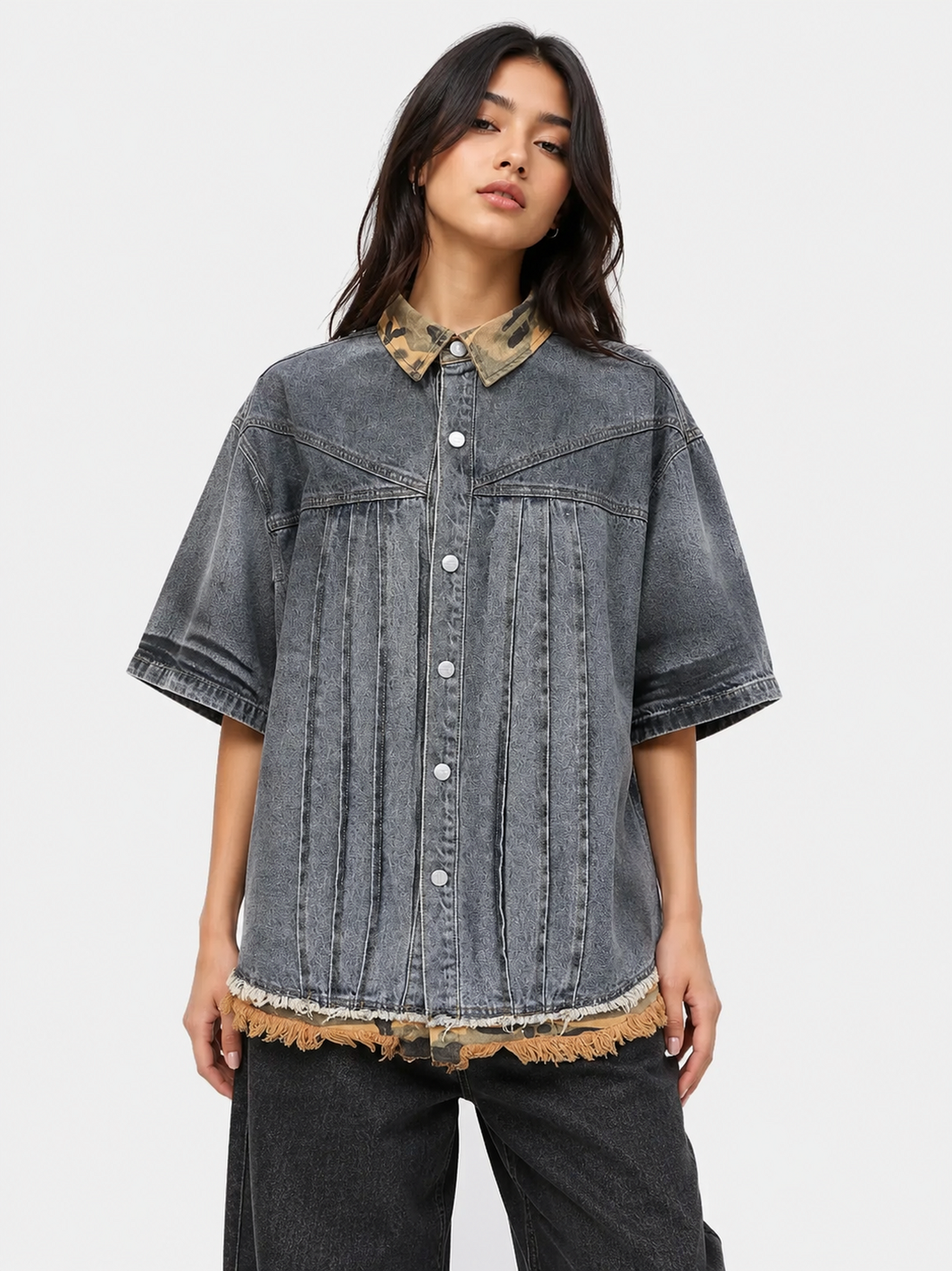 SKAUTY - Oversized Graphic Denim Jacket