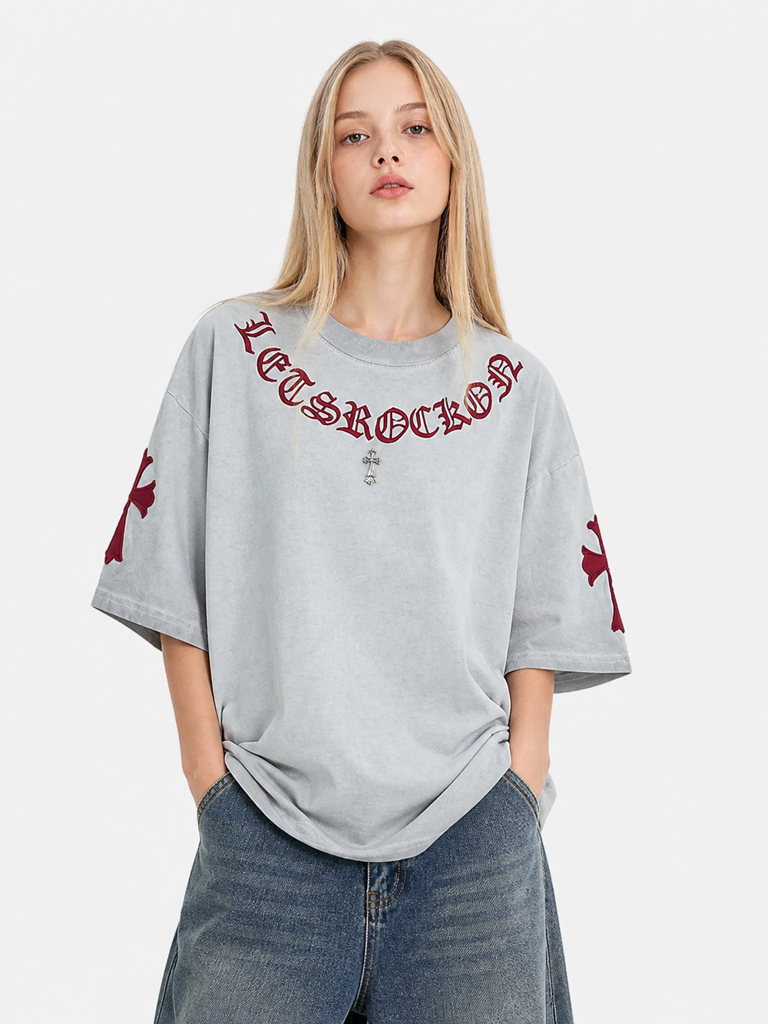 GOTHICX - Oversized Embroidered T-Shirt | Teenwear.eu