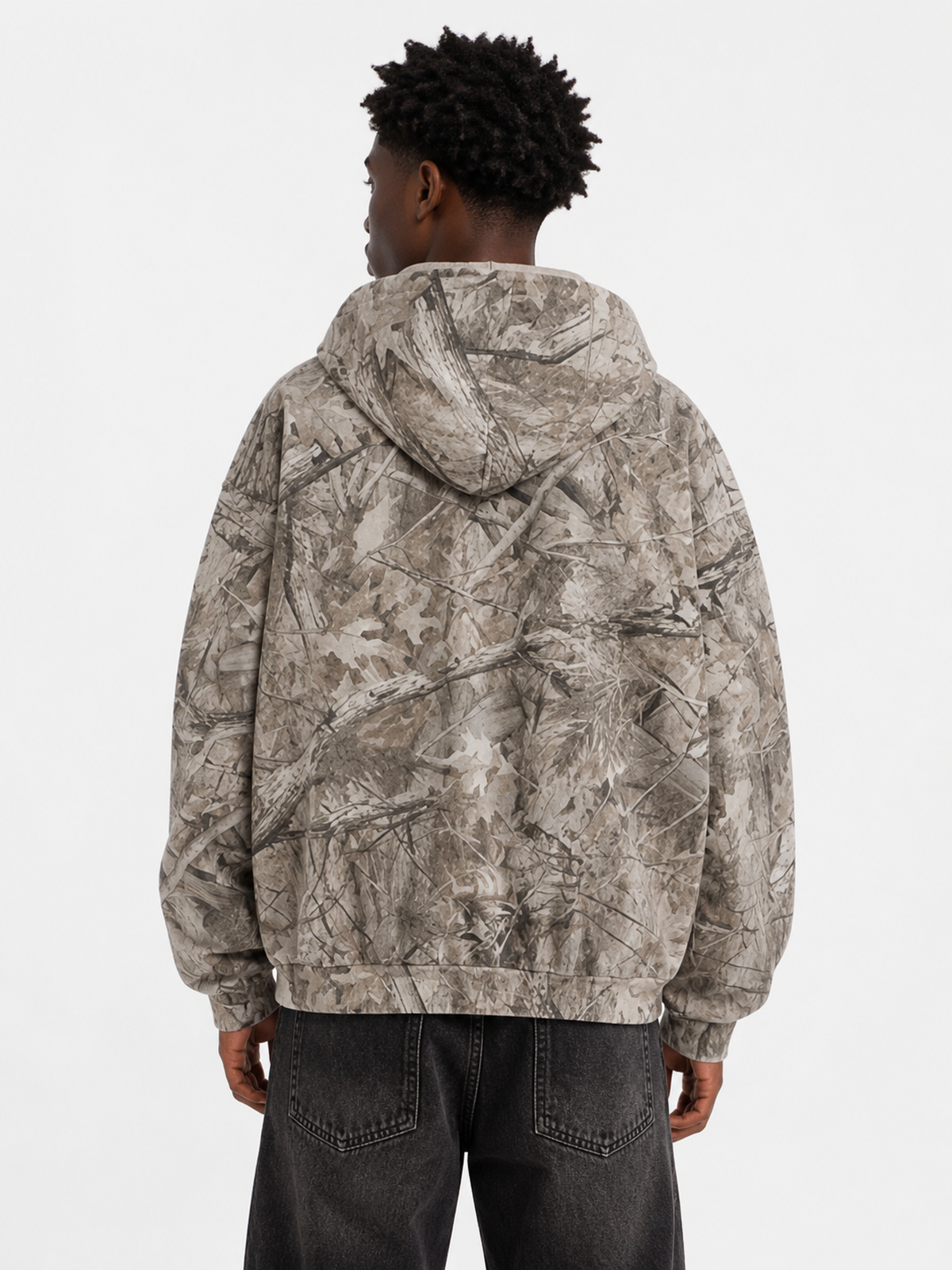 MANIFEX - Oversized Camo Printed Zip Up Hoodie | Teenwear.eu