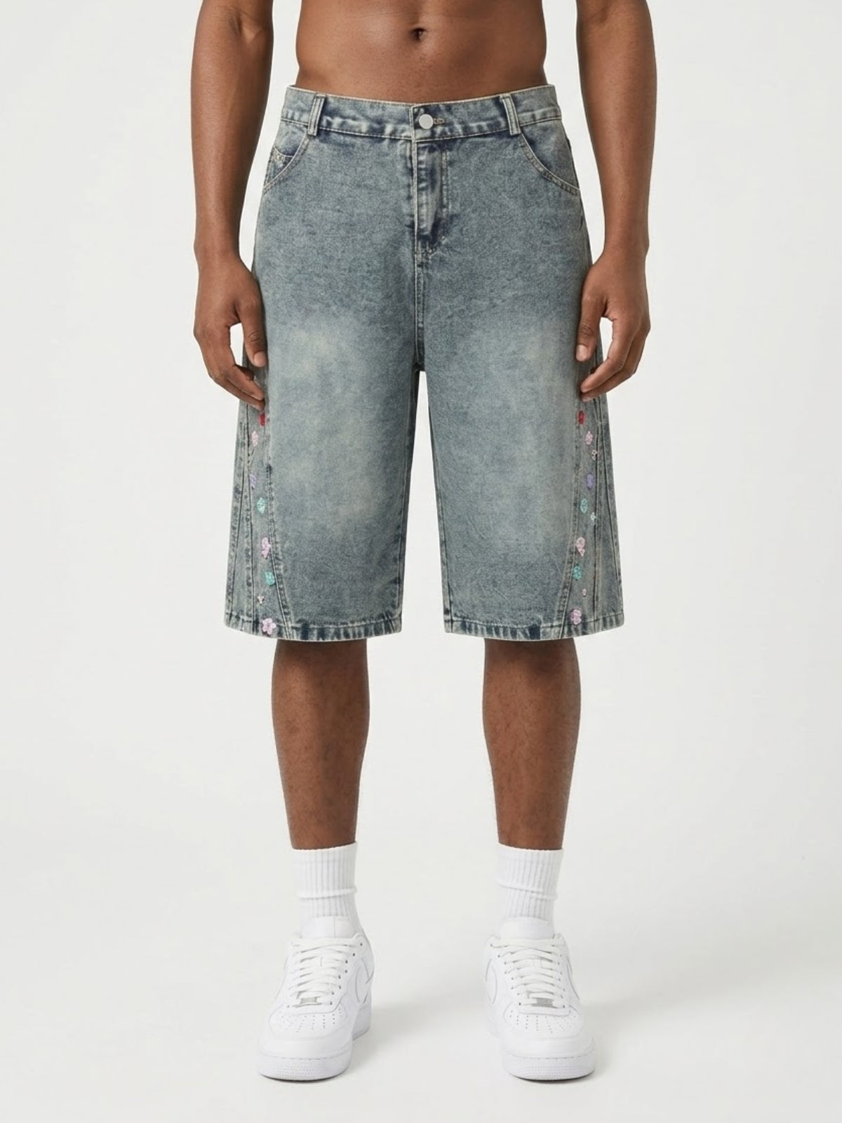 FLOWERY - Baggy Denim Jorts | Teenwear.eu