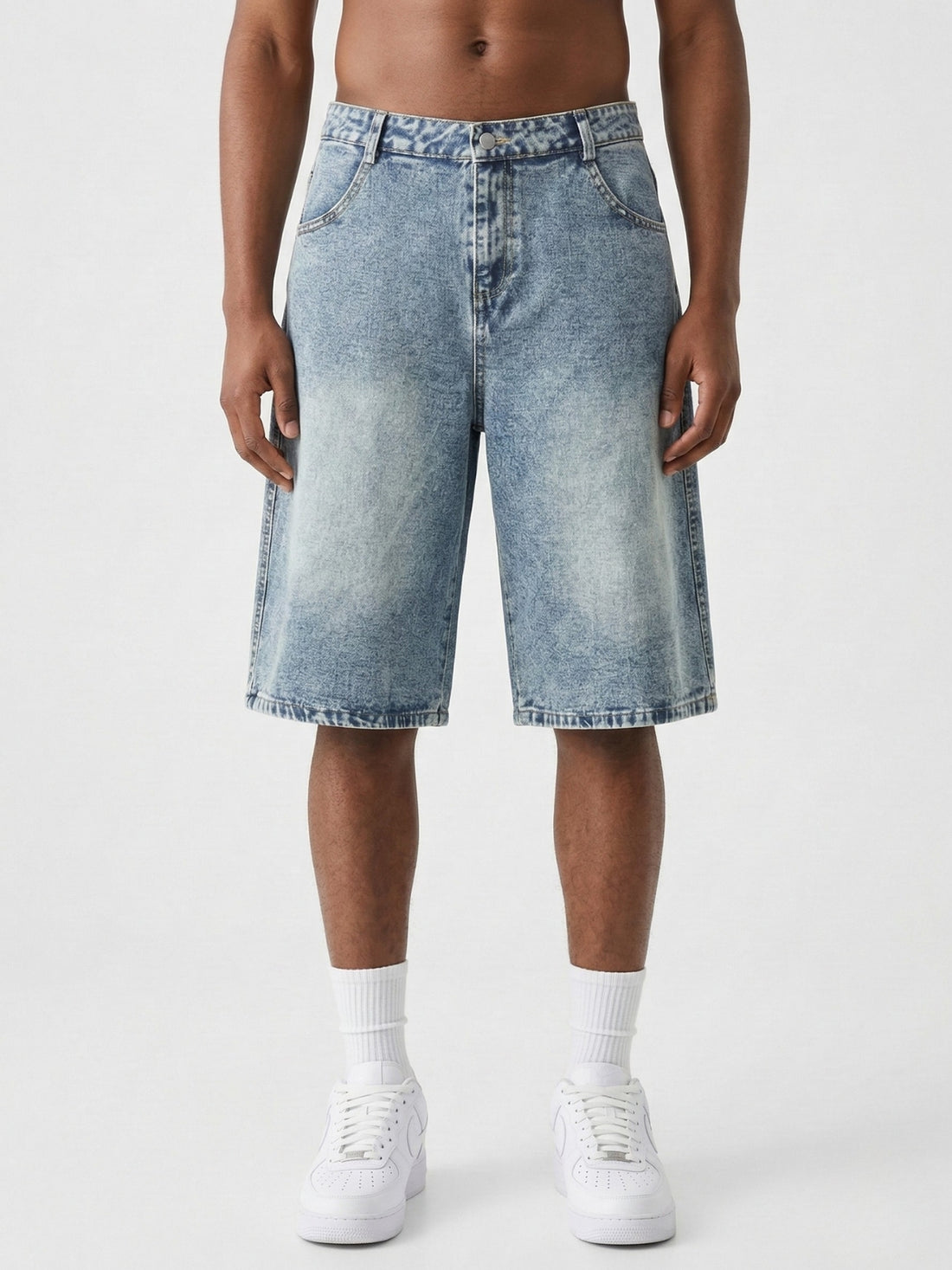 BOYNREN - Baggy Denim Graphic Jorts | Teenwear.eu