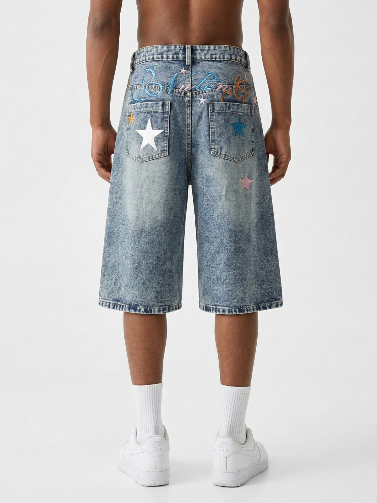 BOYNREN - Baggy Denim Graphic Jorts | Teenwear.eu